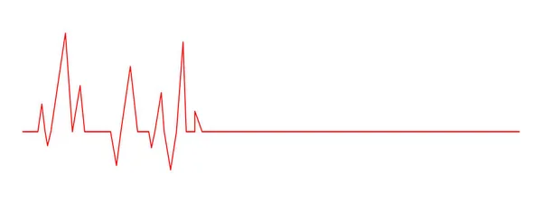 Diagrama Latidos Del Corazón Con Línea Recta Larga Parte Del — Vector de stock