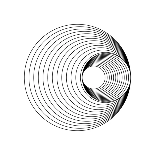 Entonnoir Portail Trou Noir Avec Cercles Concentriques Perspective Onde Sonore — Image vectorielle