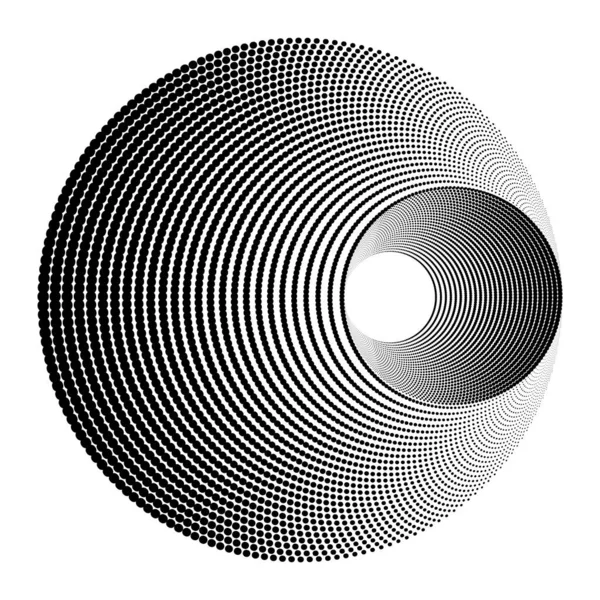 Tratt Portal Maskhål Eller Svart Hål Med Polka Dottedconcentric Cirklar — Stock vektor