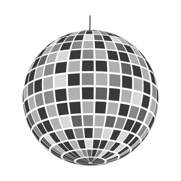 Mirror Discoball Icon Shining Nightclub Sphere Dance Music Party Disco — Stock Vector