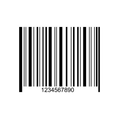 Beyaz arkaplanda barkod etiketi şablonu izole edildi. Barkod simgesi. Ürün bilgileriyle görsel veri sunumu. Vektör grafik illüstrasyonu.