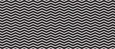 Yatay zikzak çizgileri arkaplanı. Siyah ve beyaz zig zag deseni. Paralel çizgili şerit dokusu. Asgari grafik baskı. Vektör illüstrasyonu.