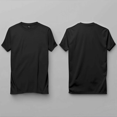 Gri arkaplanda siyah tişört modeli