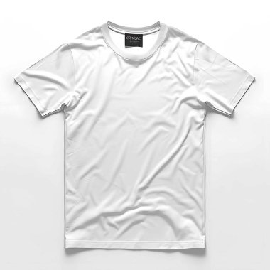 Beyaz arka planda beyaz tişört. Photoshop kullanımı için. Grafik tasarımı. Moda tasarımı.