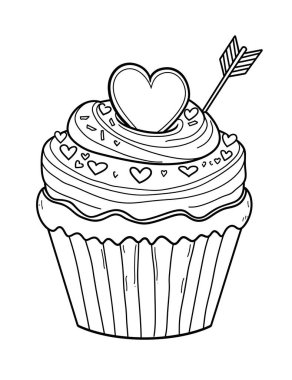 Çocuklar için kek boyama sayfaları