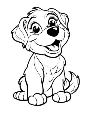 Oturan Büyük Gözlü Köpek