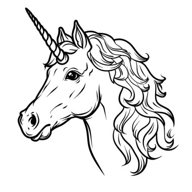 Çizgi Sanat Bebeği Tekboynuz