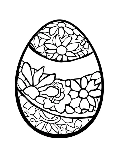 Paskalya için çocuklar için büyük Paskalya yumurtası boyama sayfası