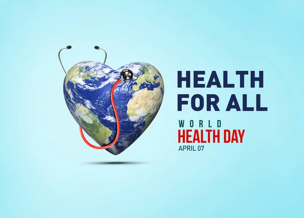 Health For All. World Health day 2022 concept background. World health day concept text design with doctor stethoscope.