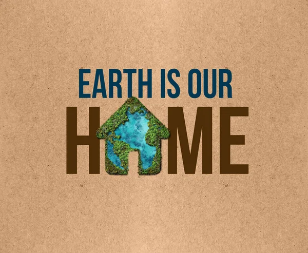 Protect the Earth, our home 3d illustration concept. Earth is our home message for all who love our planet and our home.