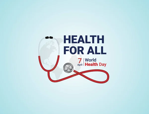 Health for all - World Health Day 2023 Concept. Heart and stethoscope vector design. Vector illustration for World Health Day.