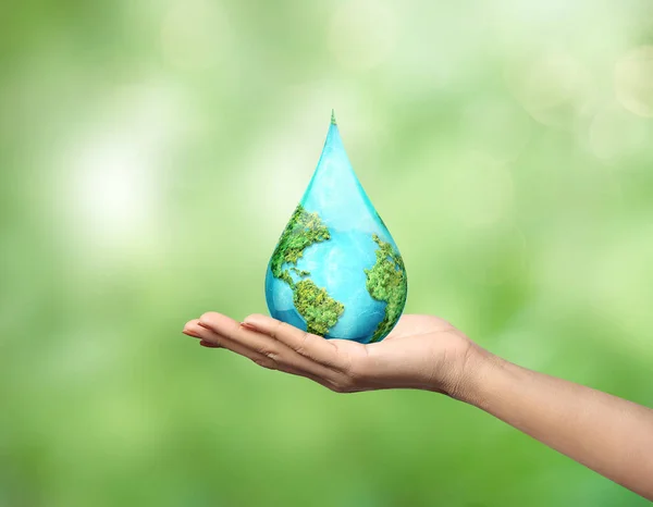 Víz Világnapja Koncepció Minden Csepp Számít Víz Megtakarítás Világ Környezetvédelmi — Stock Fotó