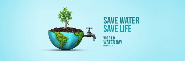 Víz Világnapja Koncepció Mentsd Meg Vizet Víz Megtakarítás Világ Környezetvédelmi — Stock Fotó