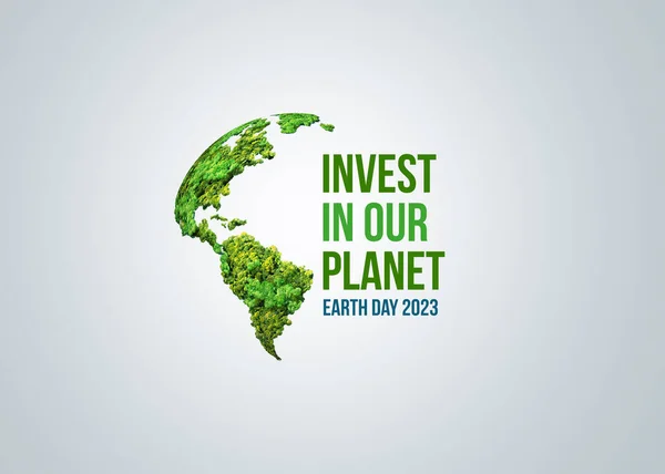 Befektetés Bolygónkba Föld Napja 2023 Koncepció Háttér Ökológia Tervezés Földgömb — Stock Fotó