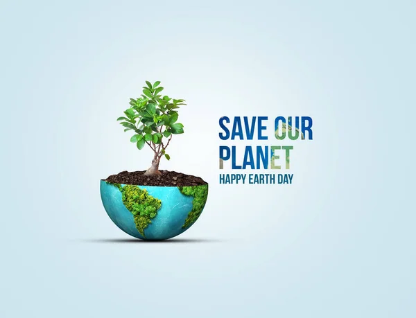 Uratować Naszą Planetę Dzień Ziemi Tło Koncepcyjne Koncepcja Ekologiczna Projekt — Zdjęcie stockowe