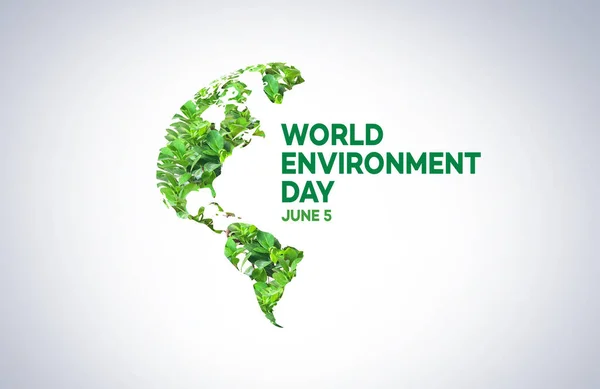 플라스틱 환경의 환경의 World Map Environment Day Background Illustration — 스톡 사진
