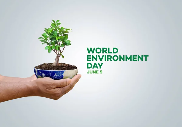 플라스틱 환경의 환경의 World Map Environment Day Background Illustration — 스톡 사진