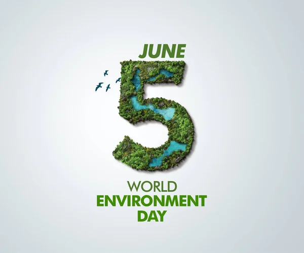 플라스틱 환경의 2023 디자인 환경의 World Map Environment Day Text — 스톡 사진