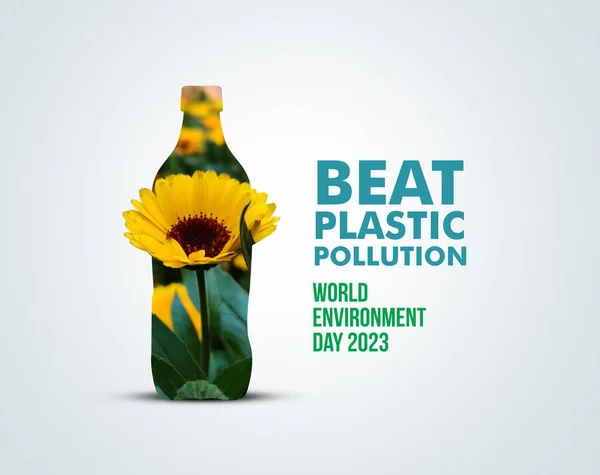 Beatplastikkirlilik Dünya Çevre Günü Konsepti 2023 Ağaç Arka Planı Parmak — Stok fotoğraf