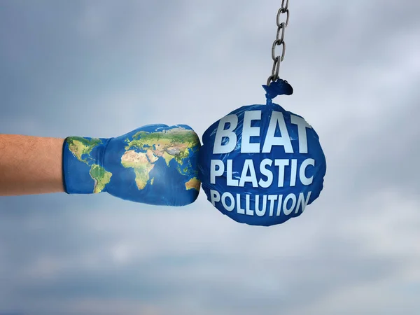 Beatplasticpollution World Environment Day Koncepció 2023 Műanyagszennyezés Elleni Világszintű Küzdelem — Stock Fotó