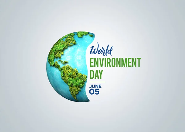 환경의 2023 환경의 World Map Environment Day Text Background Illustration — 스톡 사진