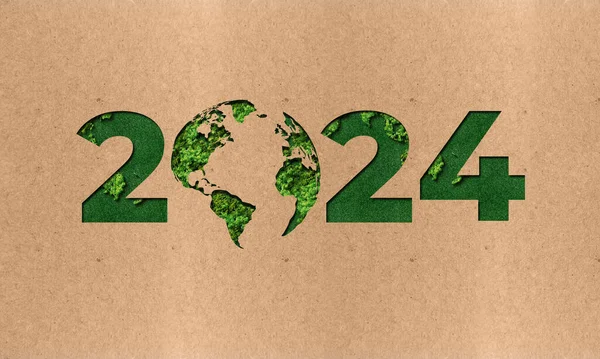 Mutlu yıllar 2024 yeşil geri dönüşüm ve gezegenimizi ve dünya çevremizi kurtarın. 2024 Dünya Su Günü. Dünya Günü 2024 kavramı.