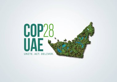 Birleşmiş Milletler İklim Değişikliği Konferansı COP28 BAE. Etkinlik 6-17 Kasım 2023 tarihleri arasında Dubai Emirliği, Birleşik Arap Emirlikleri 'nde gerçekleşecek.