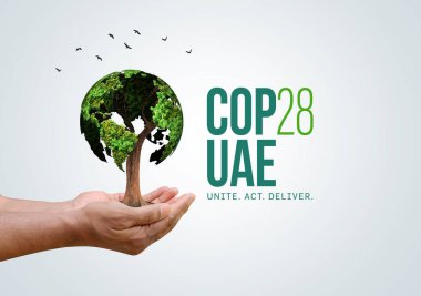 United Nations Climate Change Conference COP28 UAE. Event will be on 6-17 November 2023, in Emirate of Dubai, United Arab Emirates clipart