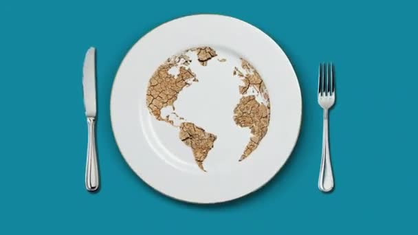 Hintergrund Des Welternährungskrisenkonzepts Globale Nahrungsmittelkrise Wegen Krieg Und Klimawandel — Stockvideo