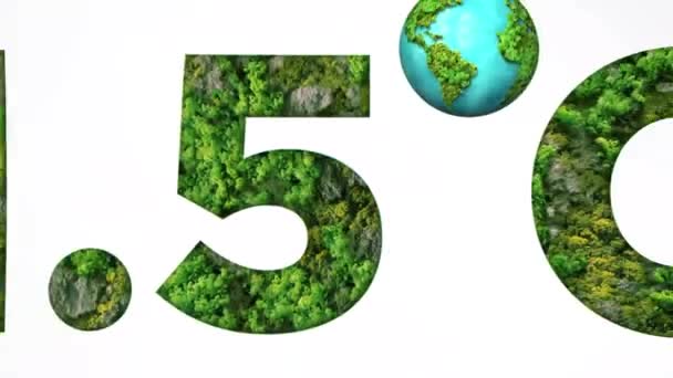 Symbol Limiting Global Warming Limit Global Warming Green Symbol Concept — Video Stock