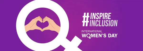 Uluslararası Kadınlar Günü konsept posteri. Kadın imza geçmişi. 2024 Kadın Günü kampanya teması- # InspireInclusion