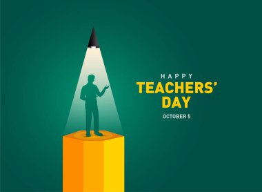 Happy Teacher's day concept vector illustration background. Creative teacher's day vector education concept. clipart