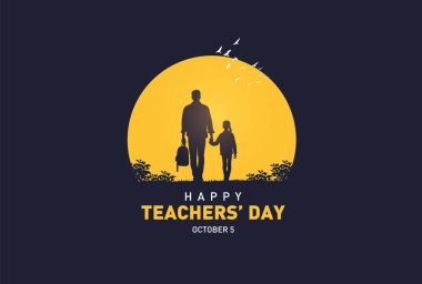 Happy Teacher's day concept vector illustration background. Creative teacher's day vector education concept. clipart