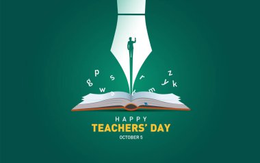 Happy Teacher's day concept vector illustration background. Creative teacher's day vector education concept. clipart