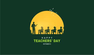 Happy Teacher's day concept vector illustration background. Creative teacher's day vector education concept. clipart