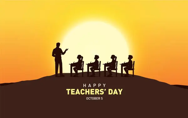 stock vector Happy Teacher's day concept vector illustration background. Creative teacher's day vector education concept.