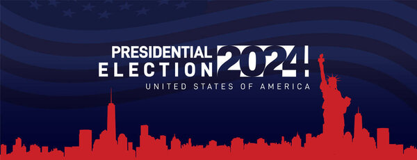 USA Presidential Election 2024 vector illustration. Poster, card, banner and background.