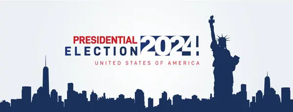 ABD Başkanlık Seçimi 2024 vektör illüstrasyonu. Poster, kart, afiş ve arkaplan.