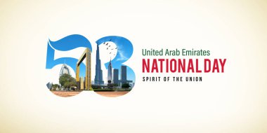 Happy 53 National Day of United Arab Emirates. Creative Concept Background. clipart