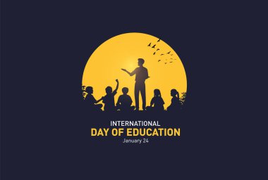 International day of education concept vector illustration background. Creative education day vector education concept. AI and Education: Challenges and Opportunities clipart