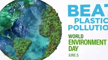 #BeatPlastikKirlilik, Dünya Çevre Günü konsepti 2025 3d ağaç arkaplanı. 