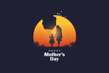 Anneler Günü konsept vektör illüstrasyonunuz kutlu olsun. Anne elinde bir çocuk tutuyor..