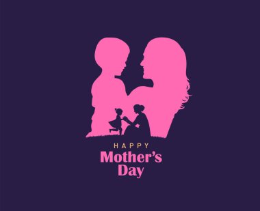 Anneler Günü konsept vektör illüstrasyonunuz kutlu olsun. Anne elinde bir çocuk tutuyor..