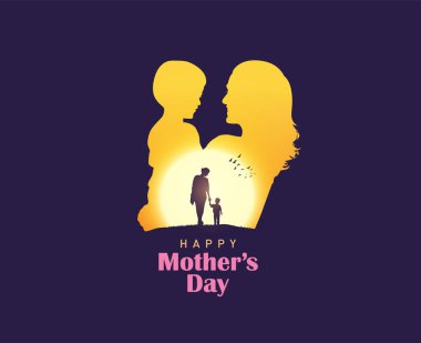 Anneler Günü konsept vektör illüstrasyonunuz kutlu olsun. Anne elinde bir çocuk tutuyor..