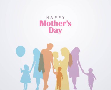 Anneler Günü konsept vektör illüstrasyonunuz kutlu olsun. Anne elinde bir çocuk tutuyor..