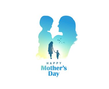 Anneler Günü konsept vektör illüstrasyonunuz kutlu olsun. Anne elinde bir çocuk tutuyor..