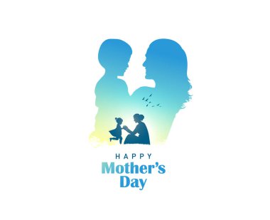 Anneler Günü konsept vektör illüstrasyonunuz kutlu olsun. Anne elinde bir çocuk tutuyor..