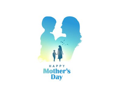 Anneler Günü konsept vektör illüstrasyonunuz kutlu olsun. Anne elinde bir çocuk tutuyor..