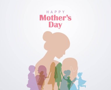 Anneler Günü konsept vektör illüstrasyonunuz kutlu olsun. Anne elinde bir çocuk tutuyor..