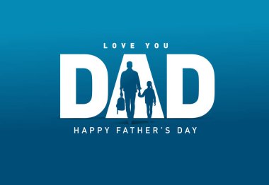 Babalar Günü konsept vektör geçmişiniz kutlu olsun. Baba oğlunu eve bırakıyor. Babalar günün kutlu olsun mesajıyla baba oğul.